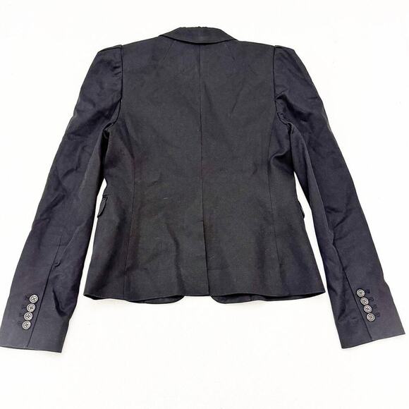 J. Crew Classic Black One-Button Blazer Cotton Blend Fully Lined Size 4 - Picture 5 of 6